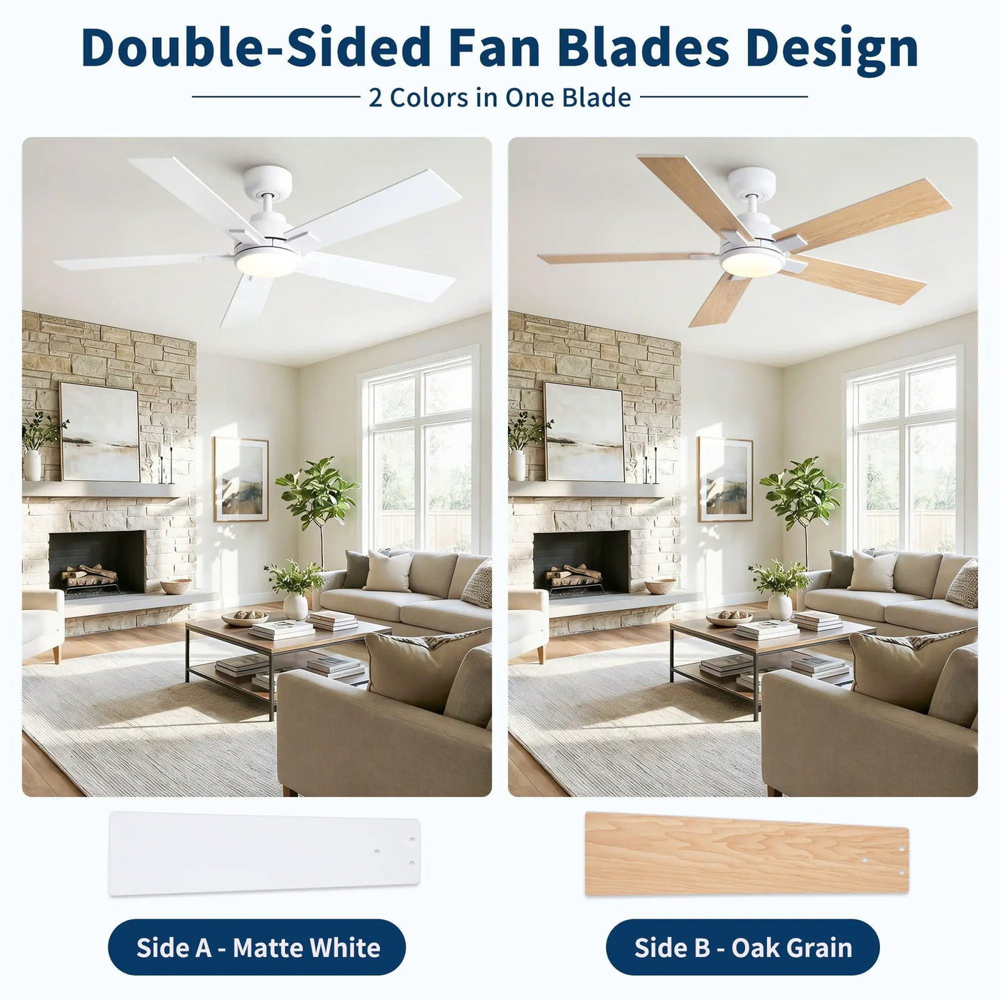 Reversible Motor Integrated LED Dimmable Ceiling Fan With Light by HouseOfZazla