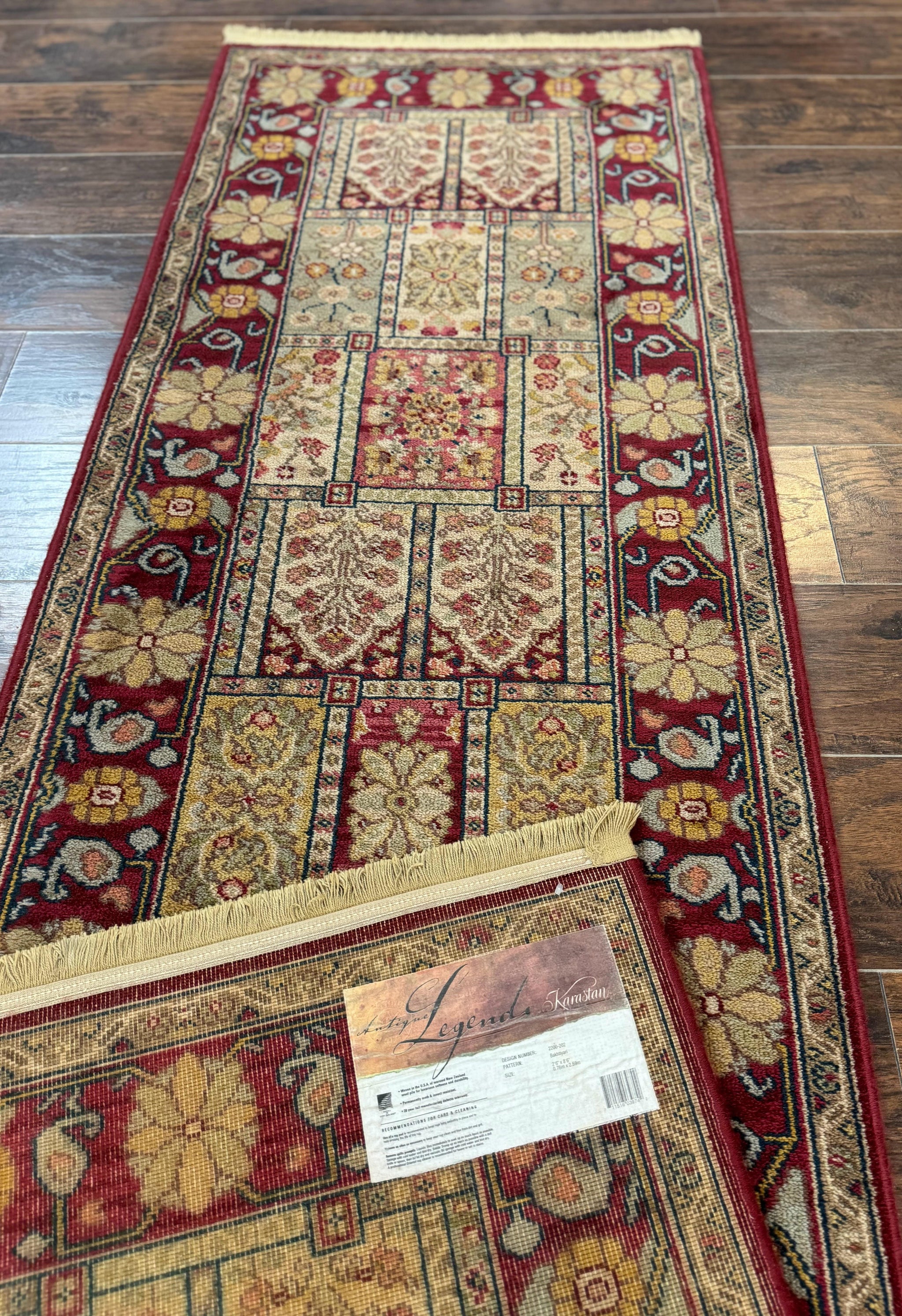 Karastan Runner Rug 2.6 x 8.6, Antique Legends Bakhtiari 2200, Vintage Wool Karastan Runner Rug, Panel Design by Jewel Rugs