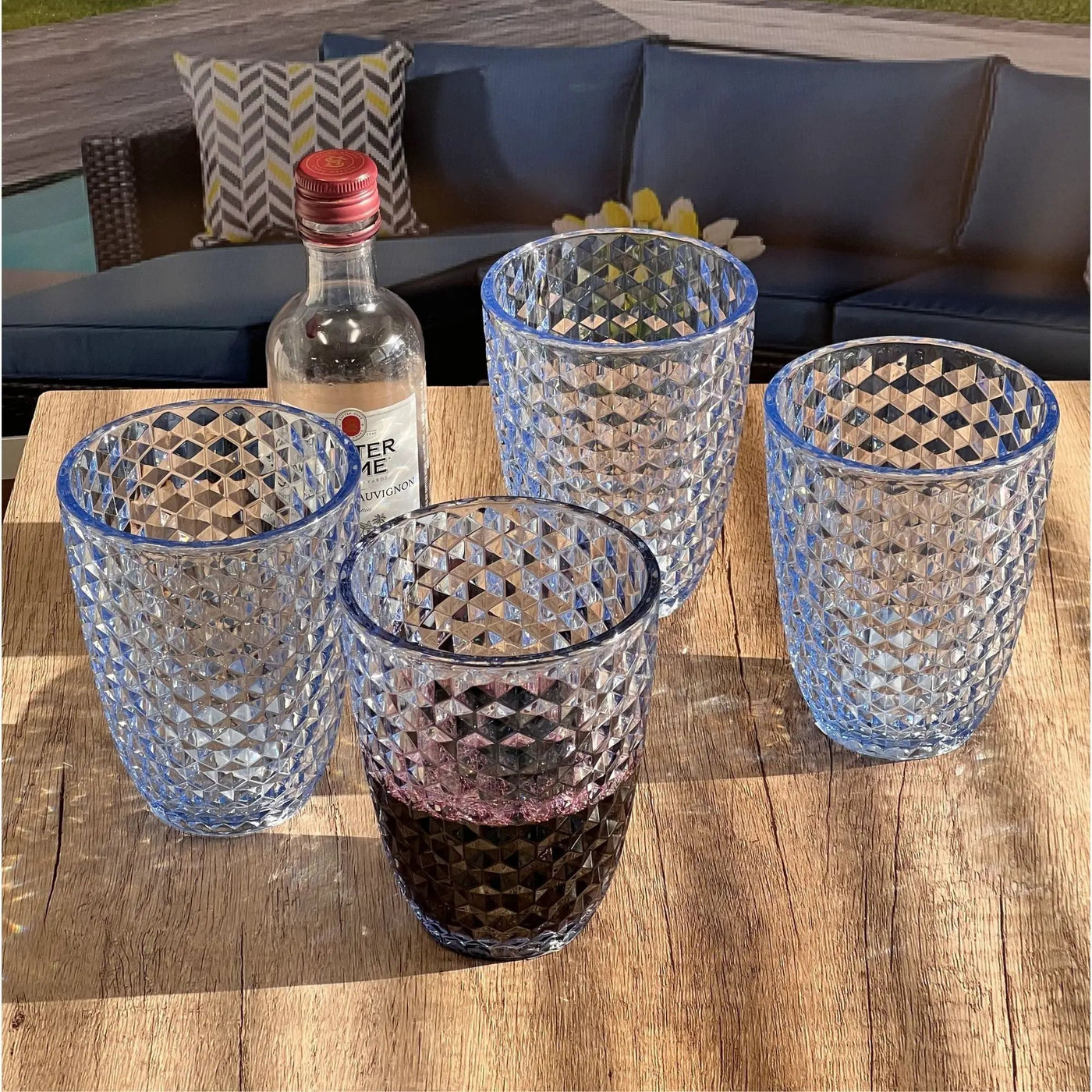 Leading Ware Diamond Cut Acrylic Glasses Drinking (Set of 4) by HouseOfZazla