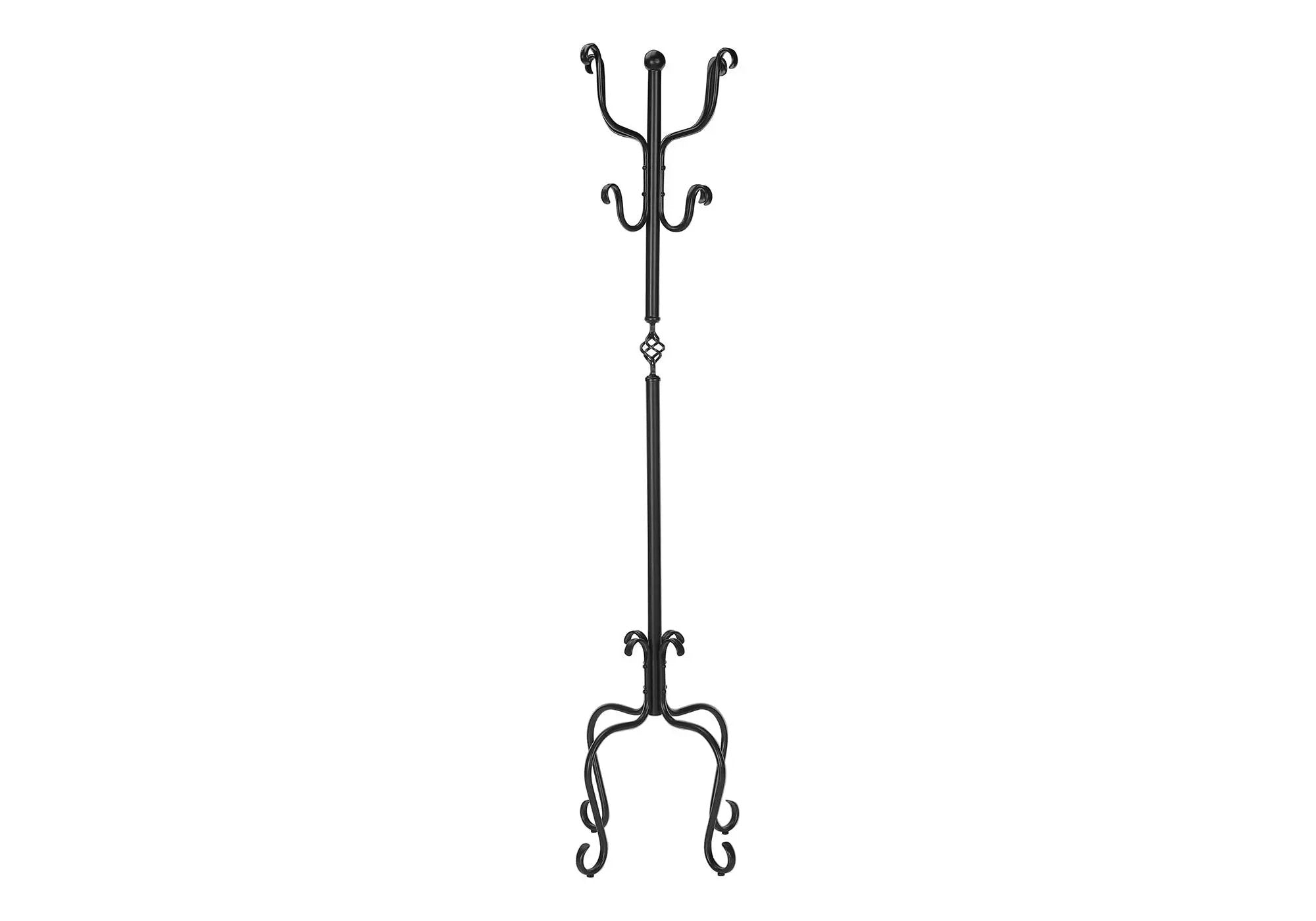 Coat Rack Hall Tree, Free Standing, 8 Hooks, Entryway, Transitional - Black by HouseOfZazla