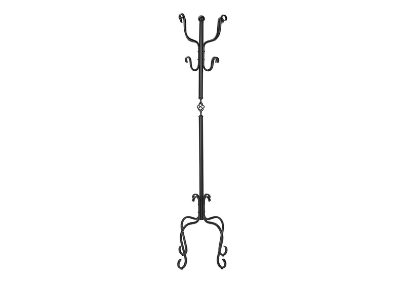 Coat Rack Hall Tree with 8 Hooks - Black Metal Entryway Stand, photo 2 of 4