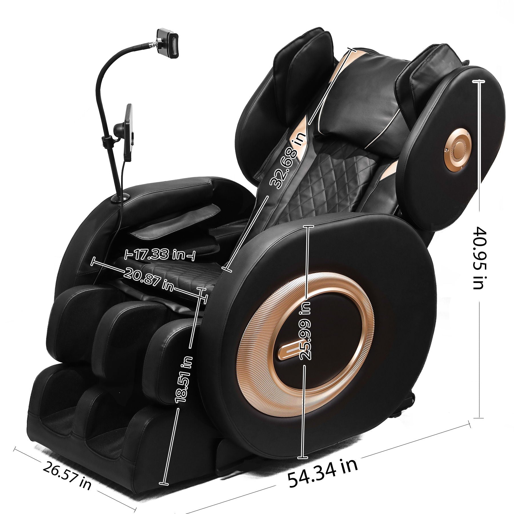 Automatic Massage Chair Recliner With Zero Gravity And Full Body Air Pressure - Black by HouseOfZazla