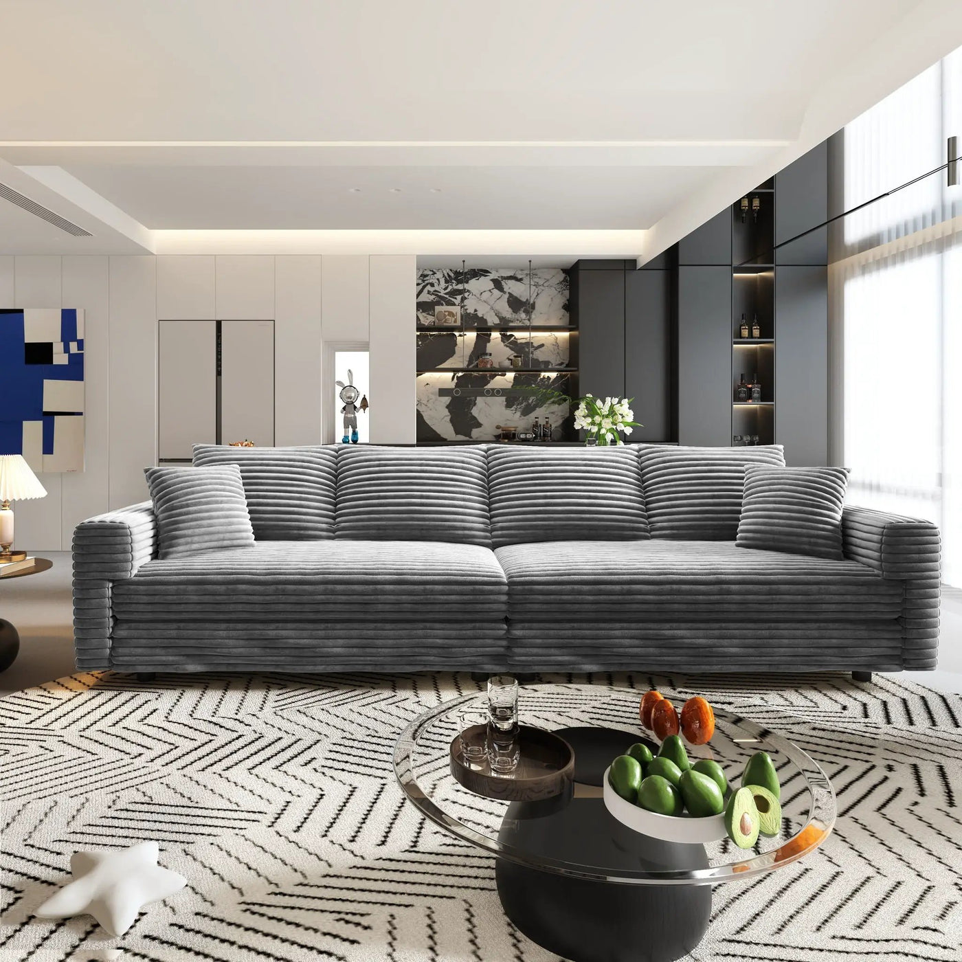4 Seat Sofa, Deep Seat Couches With Soft Pillows by HouseOfZazla