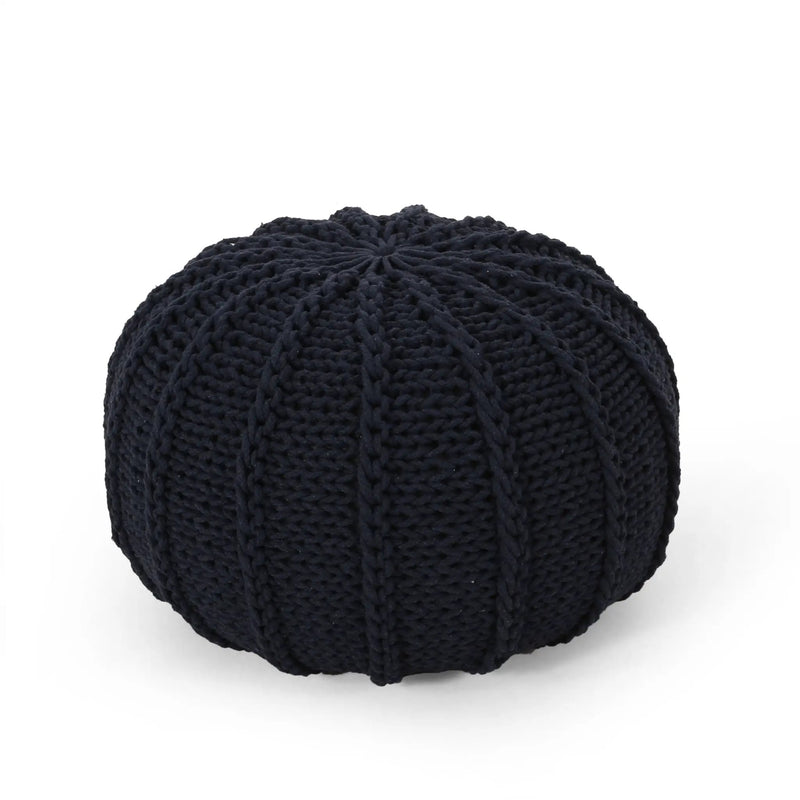 Bordeaux - Knitted Round Pouf Ottoman And Floor Cushion by Unique Piece Furniture