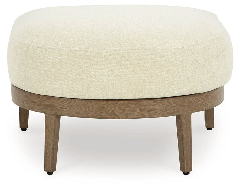 Serene Bay - Ottoman With Cushion - Dark Brown / White by Unique Piece Furniture