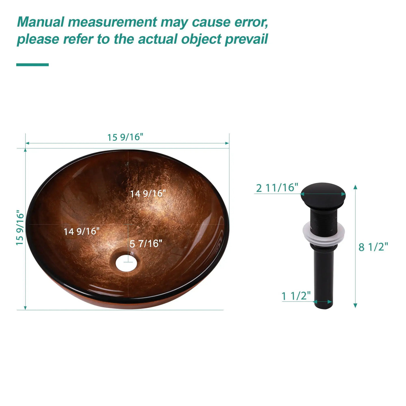 Artistic Tempered Glass Vessel Sink With Pop Up Drain by HouseOfZazla