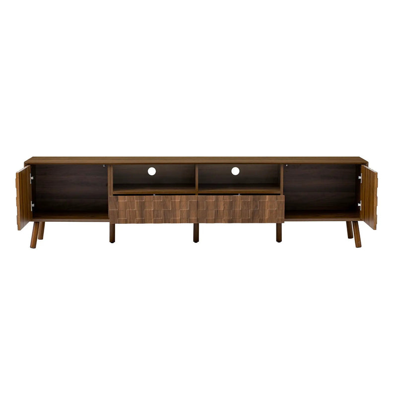 TV Stand With Drawers And Cable Management - Walnut