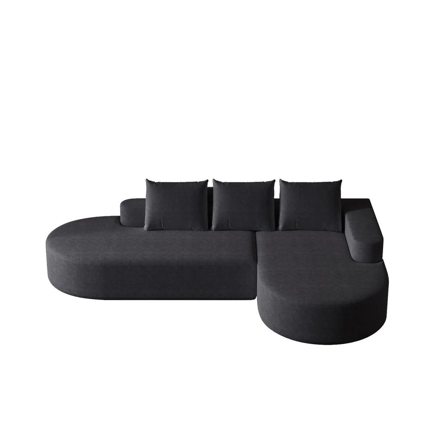 Modern Curved Sofa, L-Shaped Modular Sectional Set With 3 Pillows by HouseOfZazla