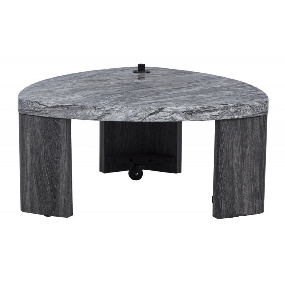 Triangle Nesting Coffee Table Set with Faux Marble Finish - Gray, photo 4 of 5