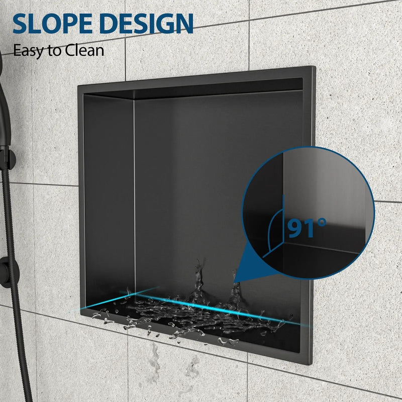 Stainless Steel Shower Niche With Seamless Design For Bathroom Storage by HouseOfZazla