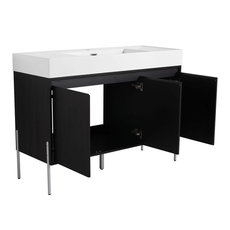 Freestanding Bathroom Vanity With Resin Sink And Storage Cabinet by HouseOfZazla