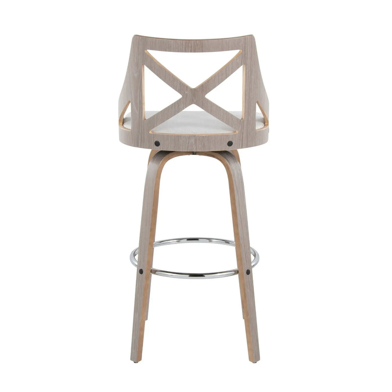 Charlotte - Farmhouse Fixed Height Bar Stool With Round Footrest (Set of 2) by Unique Piece Furniture