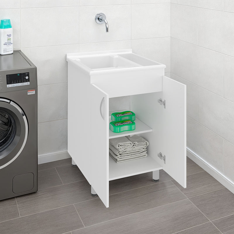 Demolotion Utility Sink Cabinet with Dual Compartments and Storage by HouseOfZazla
