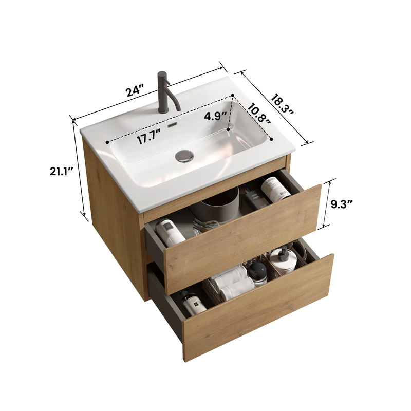 TIA 24" Wall Mount Bathroom Vanity by HouseOfZazla