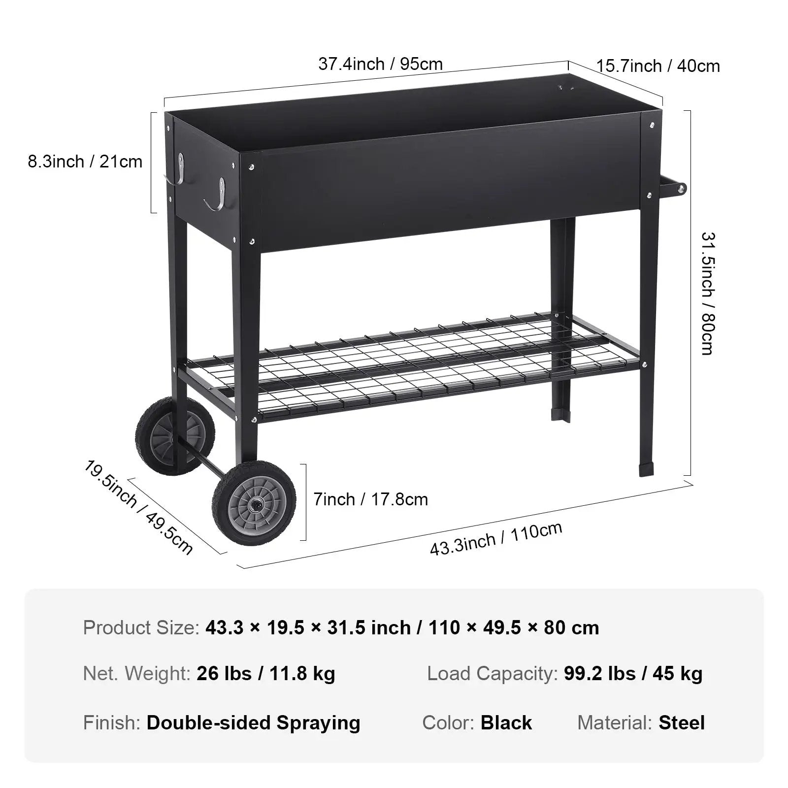 Raised Garden Bed - Elevated Metal Planter Box by HouseOfZazla