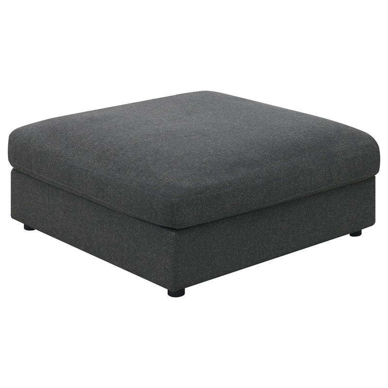 Serene Square Upholstered Ottoman Charcoal by Unique Piece Furniture