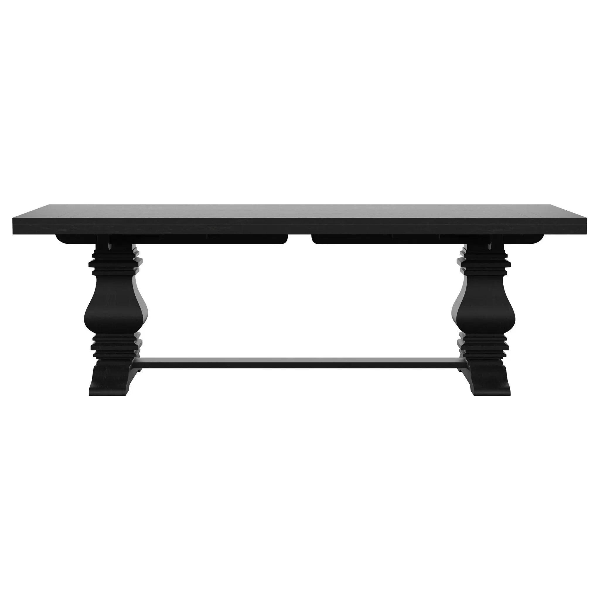 Florence 126-inch Extension Dining Table Distressed Black by Unique Piece Furniture
