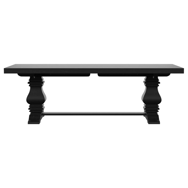 Florence 126-inch Extension Dining Table Distressed Black by Unique Piece Furniture
