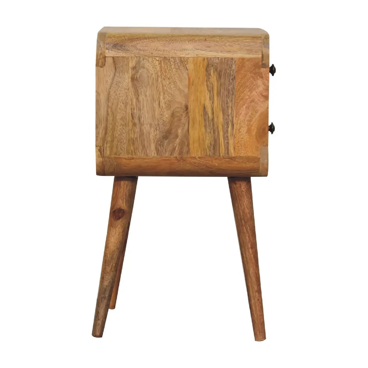 Solid Wood Mini Curved Nightstand, 2-Drawers, Oak-ish by HouseOfZazla