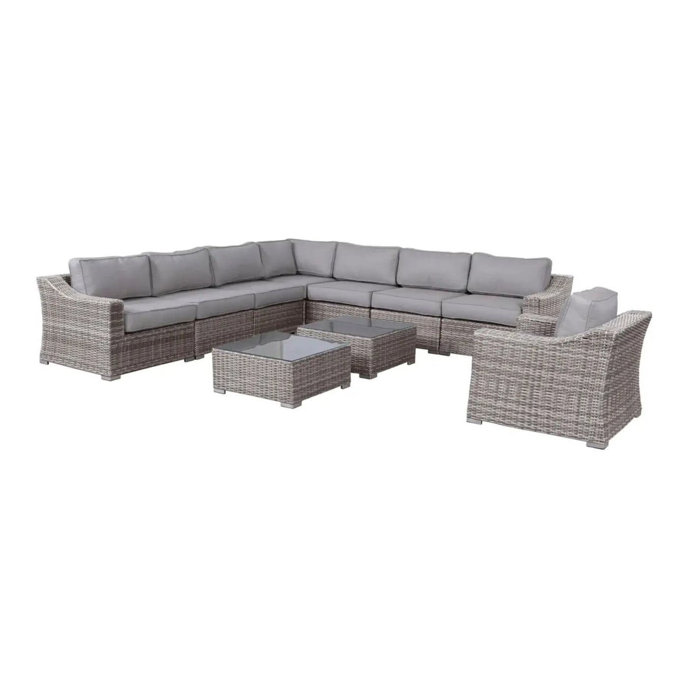 Outdoor Wicker Conversation Set With Cushions, All Weather by Unique Piece Furniture
