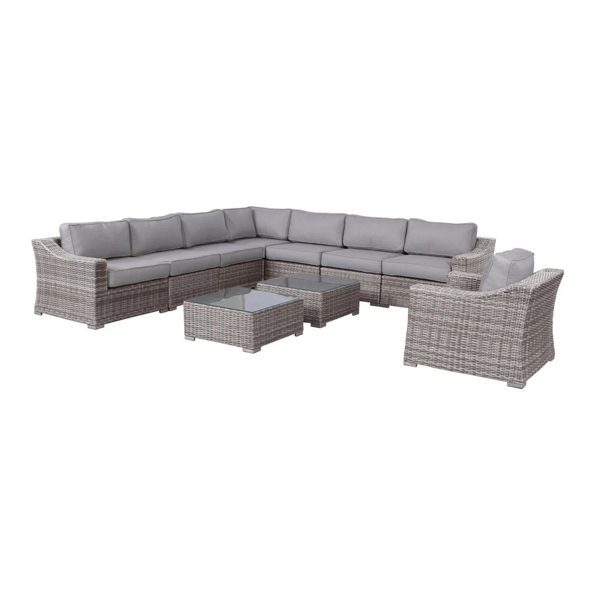All-Weather Wicker Conversation Set with Cushions - Light Brown, Dark Gray, or Dark Brown, photo 35 of 40