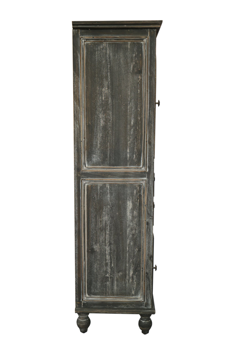 Farmhouse Tall Narrow Storage Cabinet – Rustic Wood, photo 3 of 8