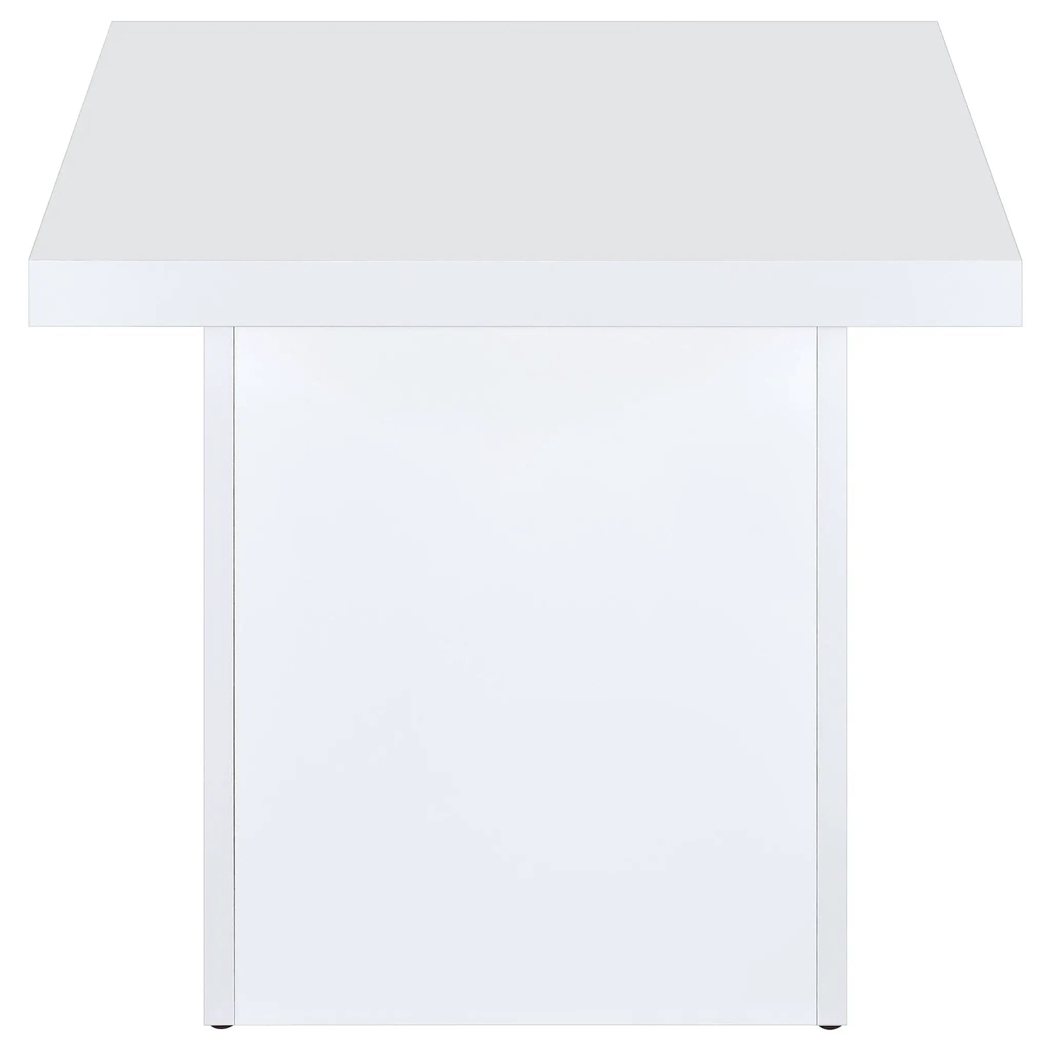 Devar 3-piece Square Coffee End Table Set White High Gloss by Unique Piece Furniture