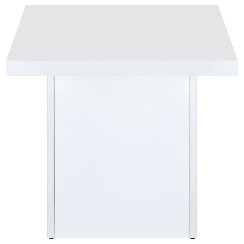 Devar 3-piece Square Coffee End Table Set White High Gloss by Unique Piece Furniture
