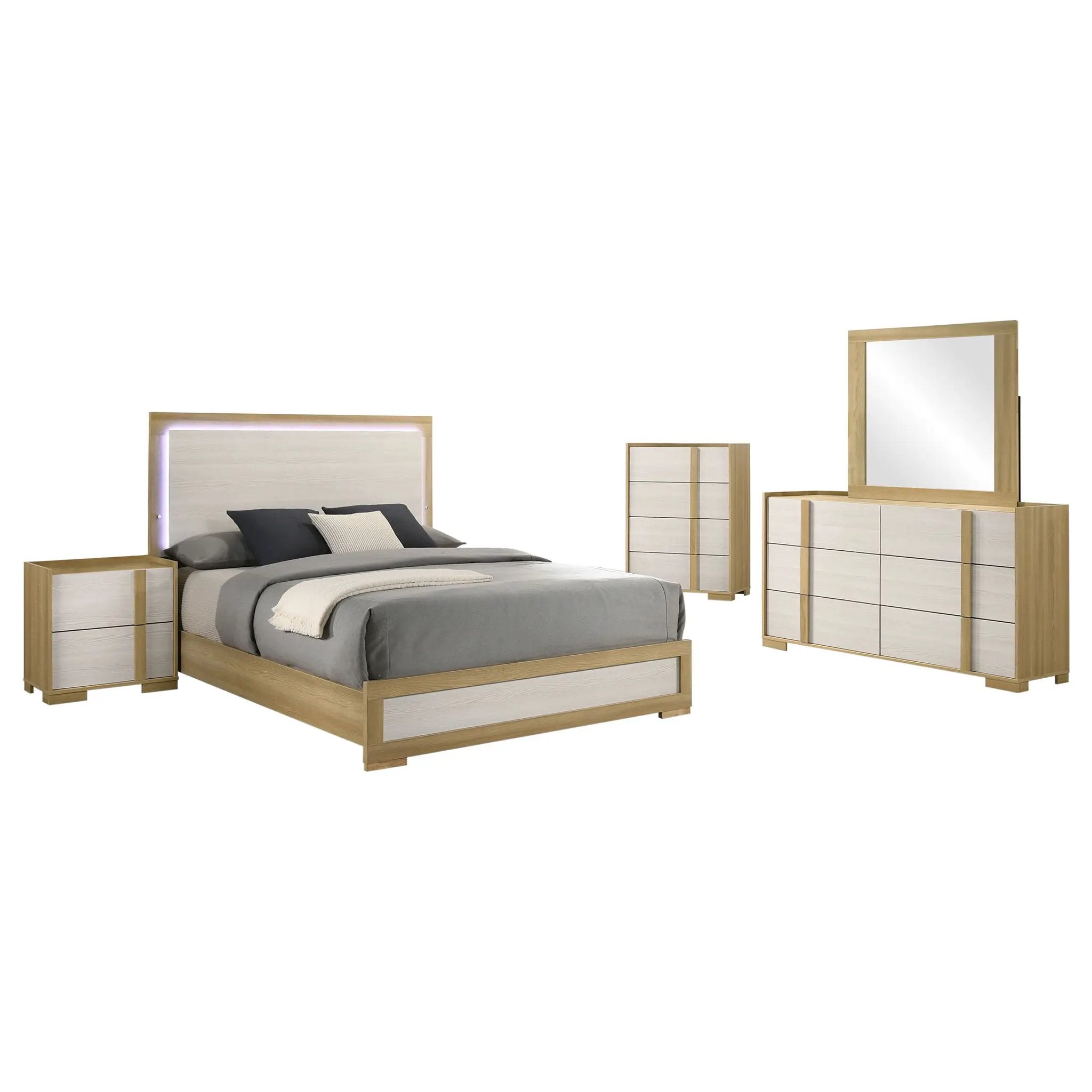 Lincoln - Bedroom Set With LED Headboard by HouseOfZazla