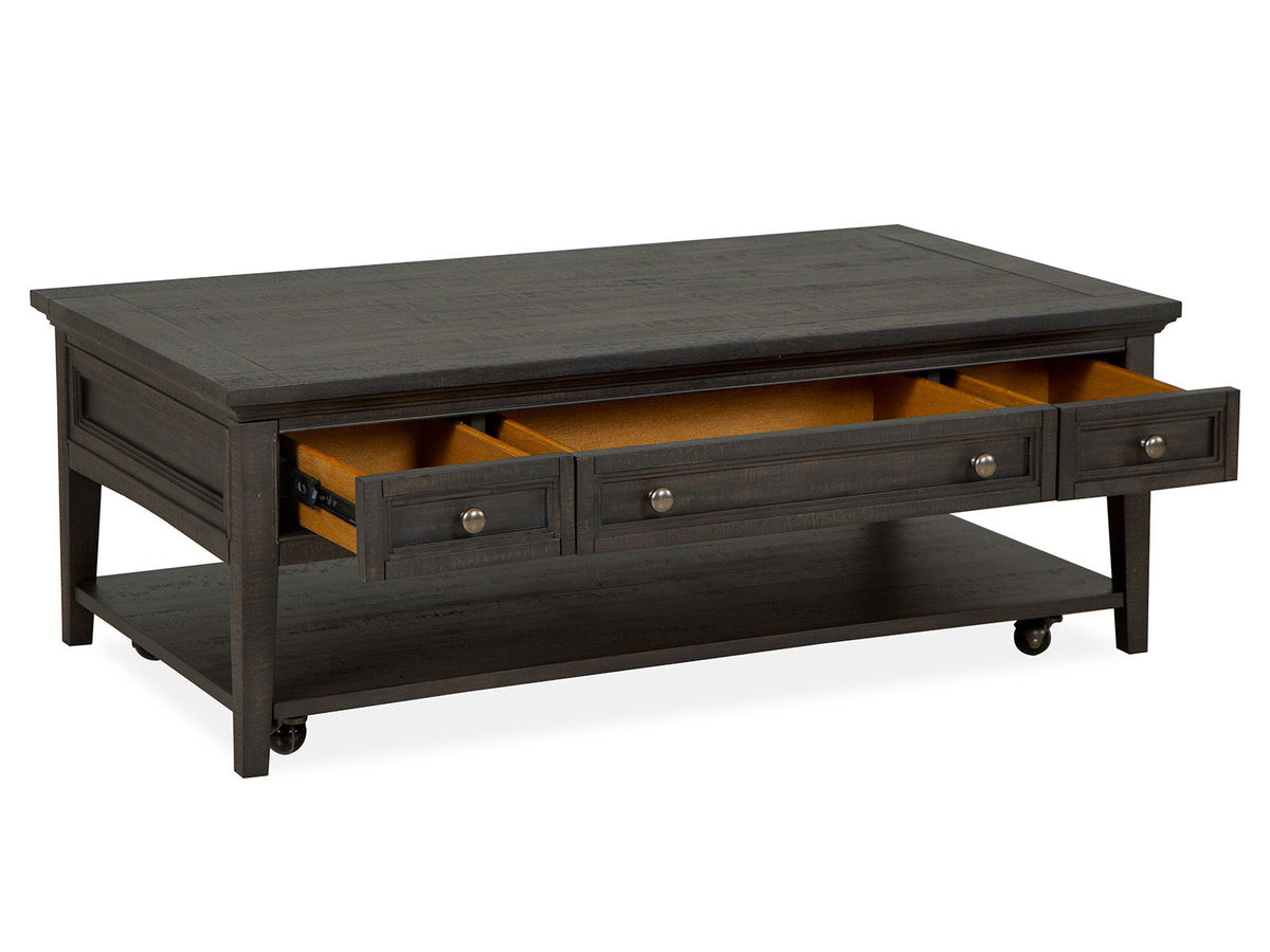Westley Falls - Rectangular Cocktail Table With Casters - Graphite, photo 3 of 7