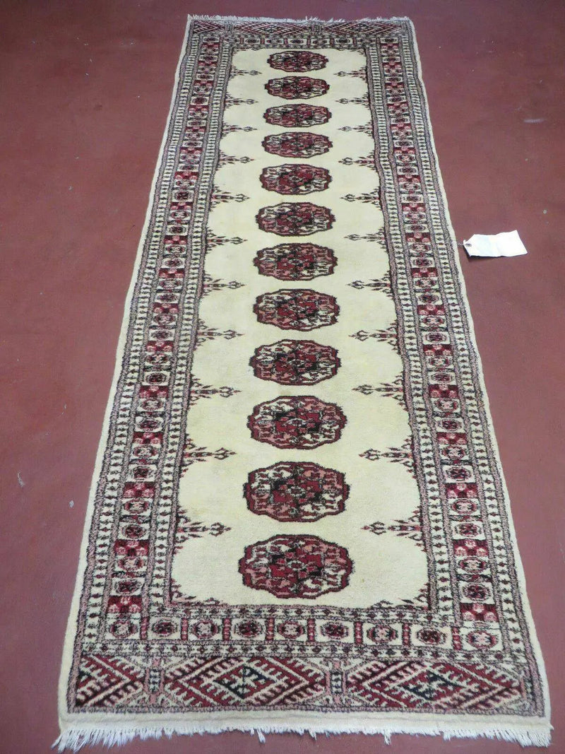 2' 7" x 7' Handmade Finely Knotted Pakistani Turkoman Bokhara Detailed Wool Rug by Jewel Rugs