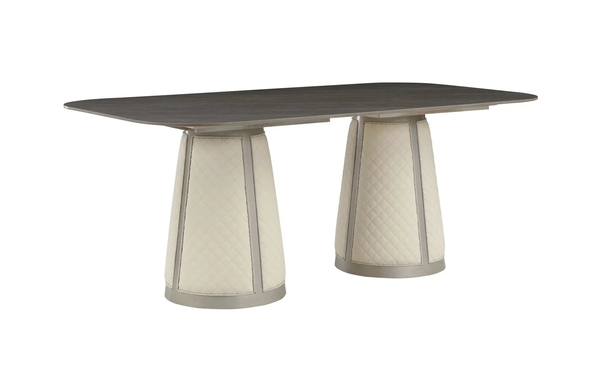 Kasa - Sintered Stone Top Dining Table - Stone Gray / Champagne by Unique Piece Furniture
