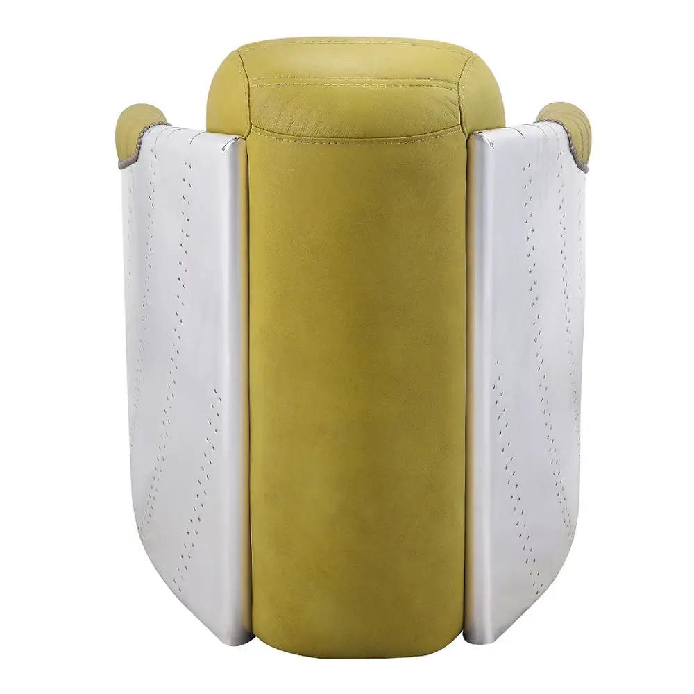 Brancaster - Accent Chair - Yellow Top Grain Leather & Aluminum by Unique Piece Furniture