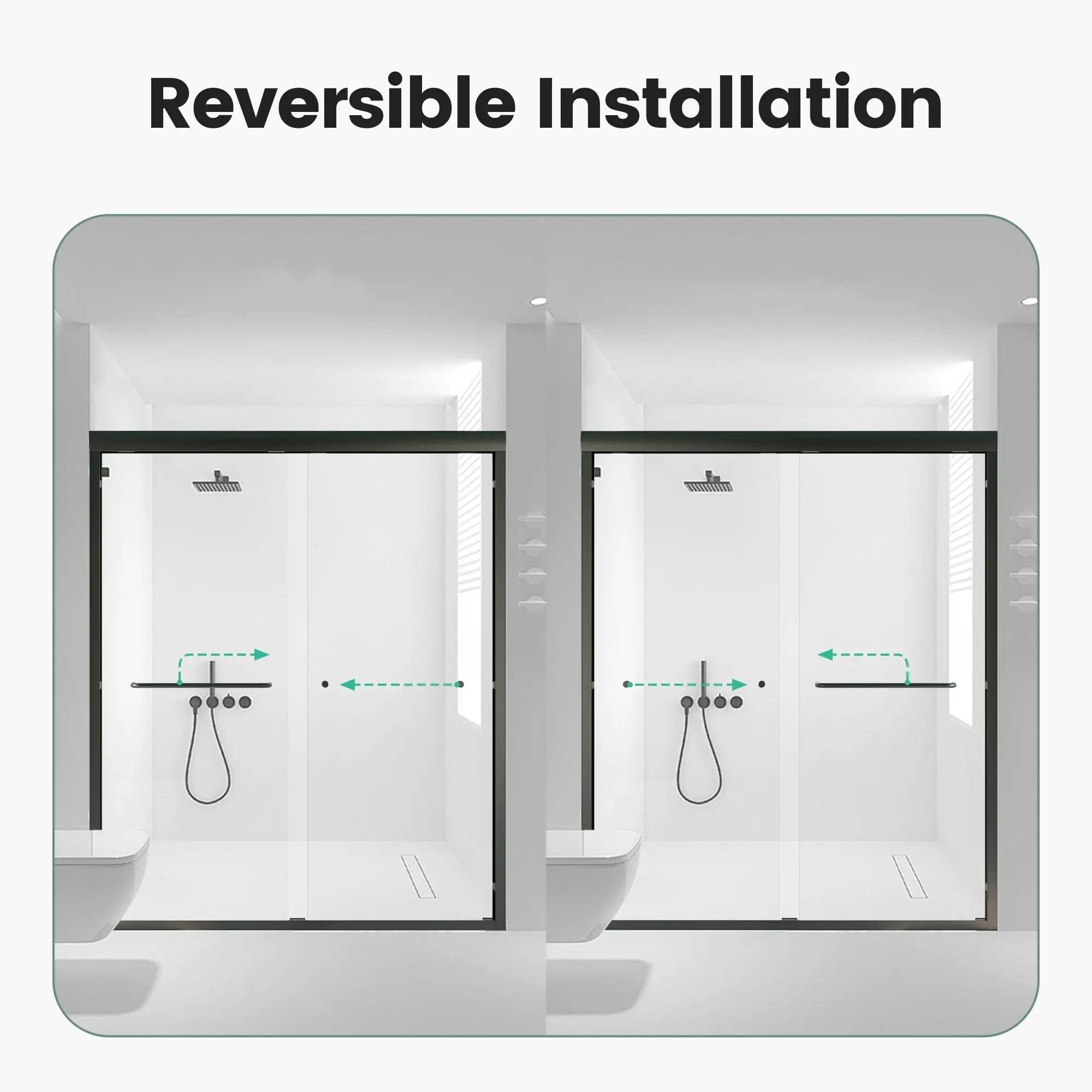 Semi-Frameless Double Sliding Shower Door, Bypass Shower Door, 1 / 4" (6Mm) Thick SGCC Tempered Glass Door by HouseOfZazla