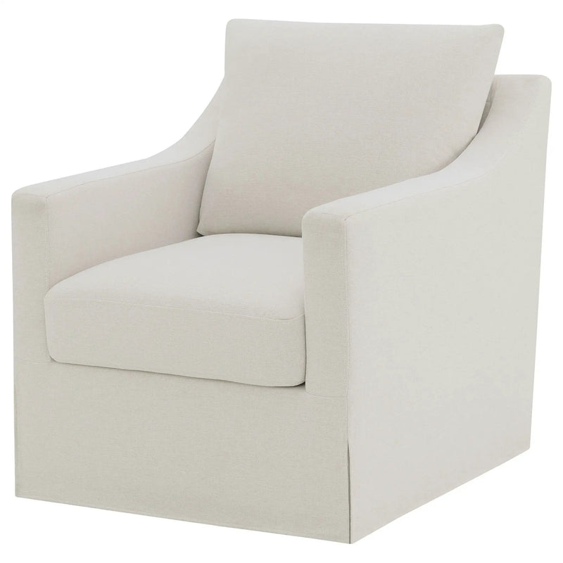 Winter Upholstered Sloped Arm Accent Swivel Chair Beige by Unique Piece Furniture