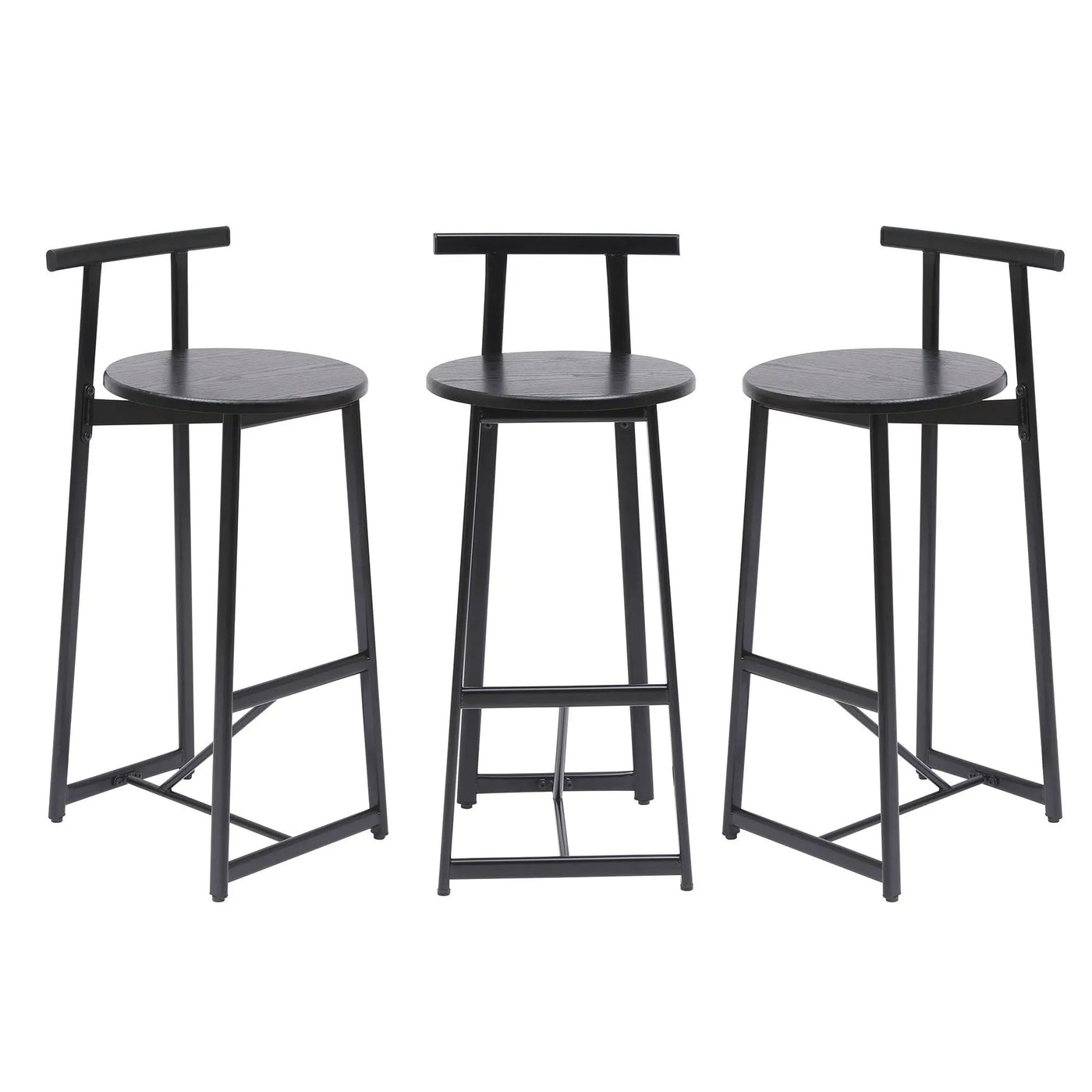 Modern Bar Stools With Backrest For Kitchen (Set of 3) by HouseOfZazla