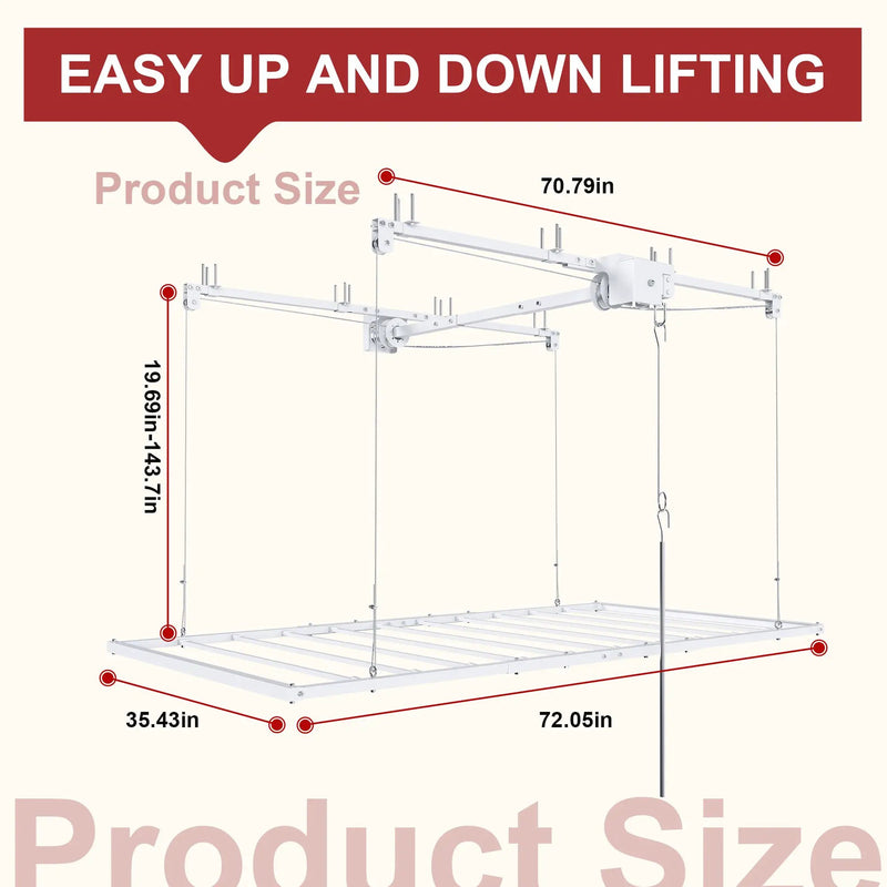 Overhead Garage Storage Rack 3x6 FT for High Ceilings by HouseOfZazla