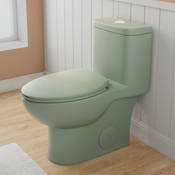 0.8/1.28 GPF Siphonic Dual‑Flush One‑Piece Toilet, 17" ADA Comfort Height, Elongated Rimmed Bowl, Top‑Button, 12" Rough‑In, Soft‑Closing Seat & Lid, 1000g MaP Score