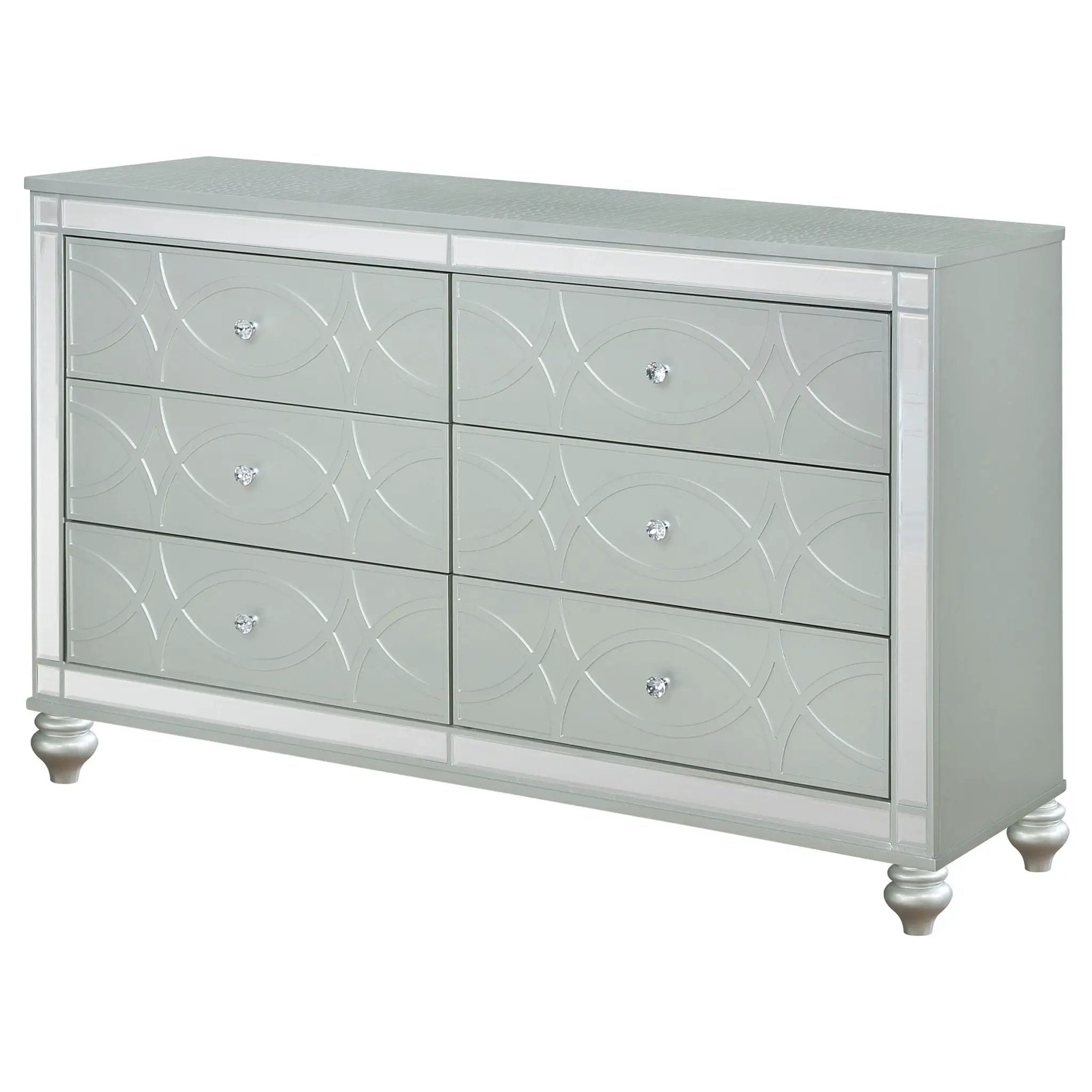 Gunnison 6-drawer Dresser Silver Metallic by Unique Piece Furniture