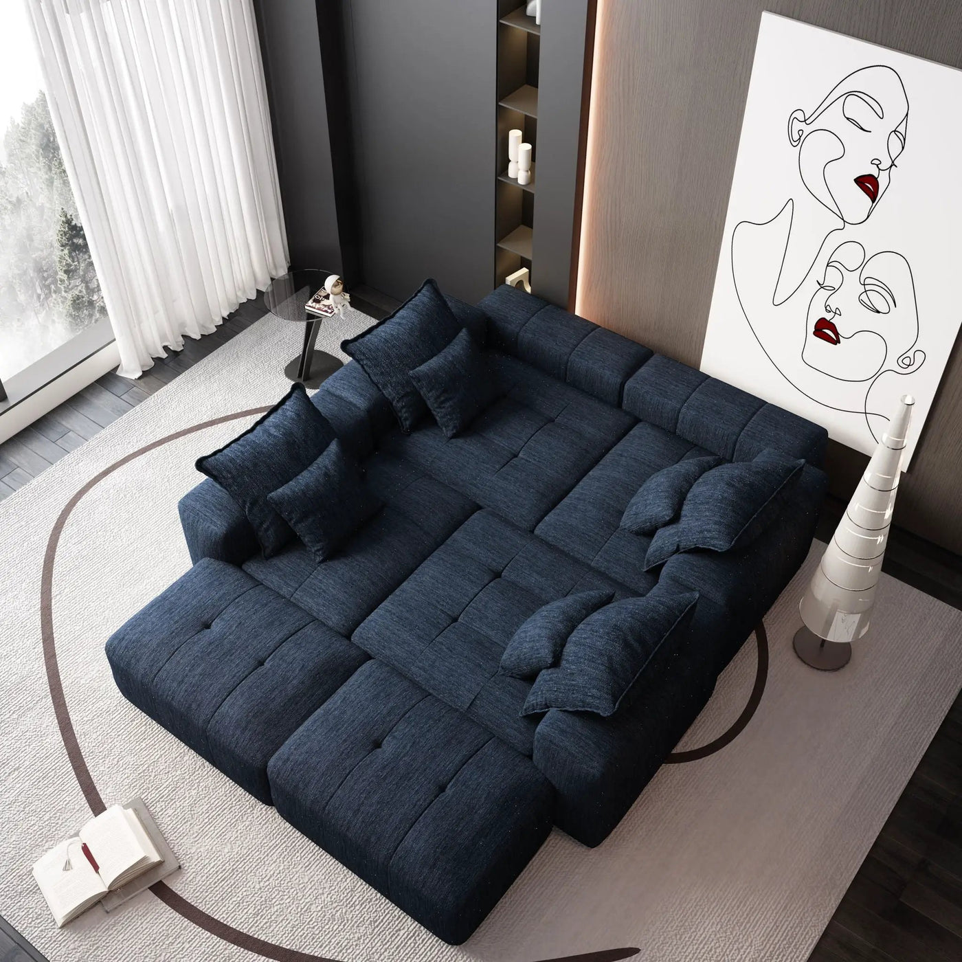 Modern Oversized DIY Combination Modular Sectional Sofa With Pillows by HouseOfZazla