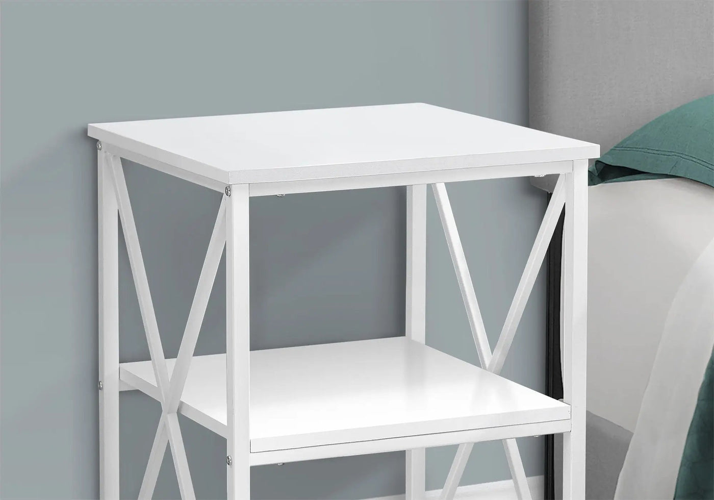 3 Tier Accent Table Side Marble Look Contemporary & Modern by HouseOfZazla