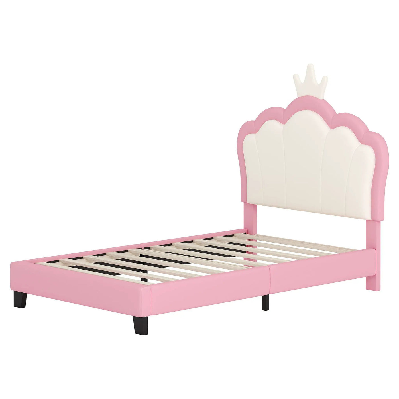 Upholstered Princess Platform Bed With Crown Headboard by HouseOfZazla