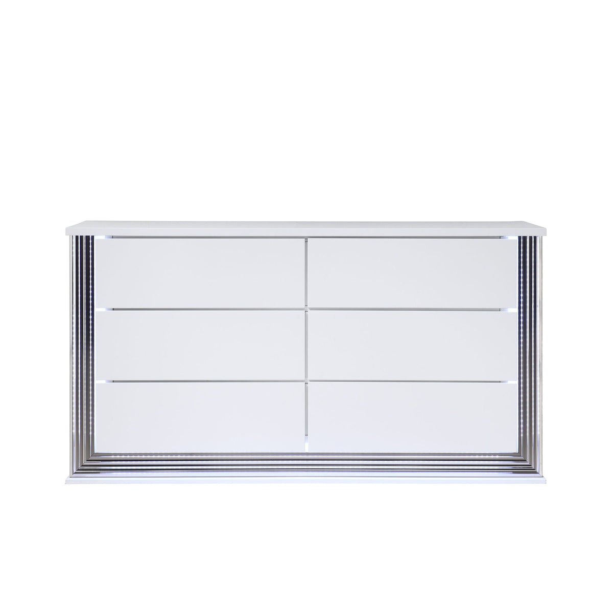 Smooth Dresser with LED Lighting - White