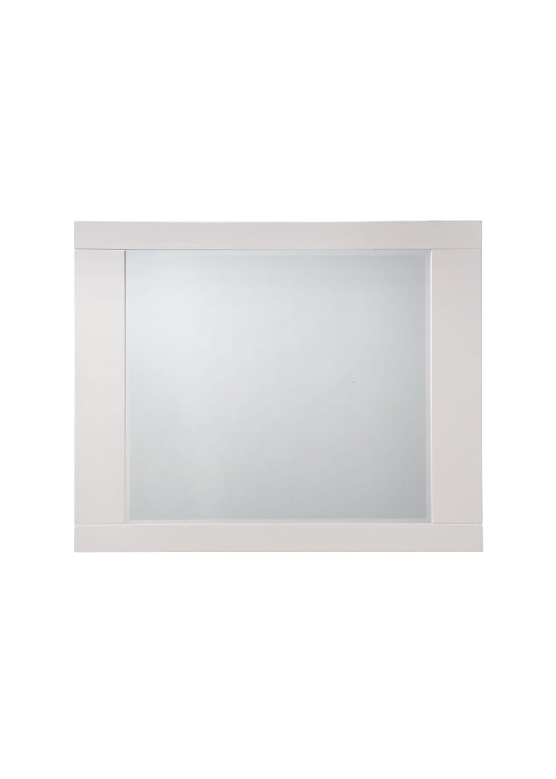 High Gloss White Mirror with Beveled Edge - Naima II