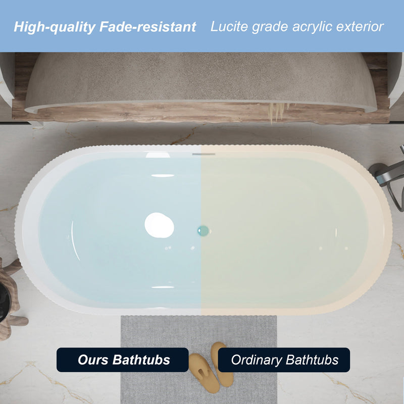 59" Linear Acrylic Freestanding Soaker Bathtub by HouseOfZazla
