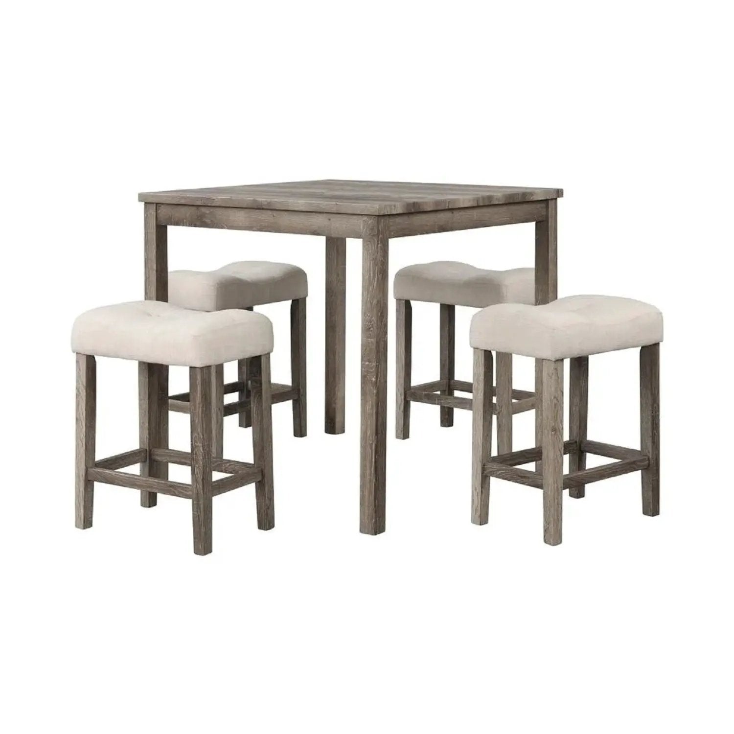 Transitional Counter Dining Set With 4 Tufted Stools by HouseOfZazla