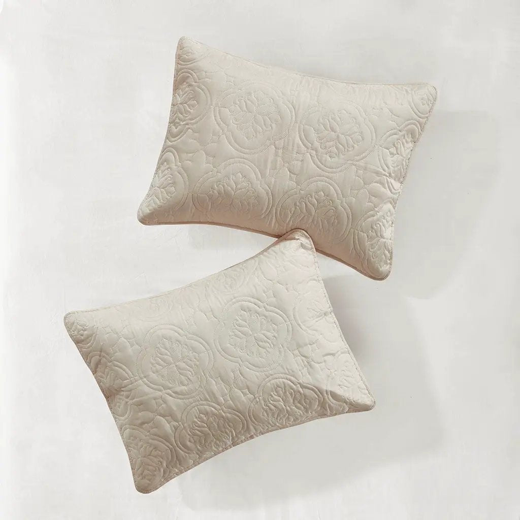 3 Piece Reversible Bedspread Set Cream King/Cal King by HouseOfZazla