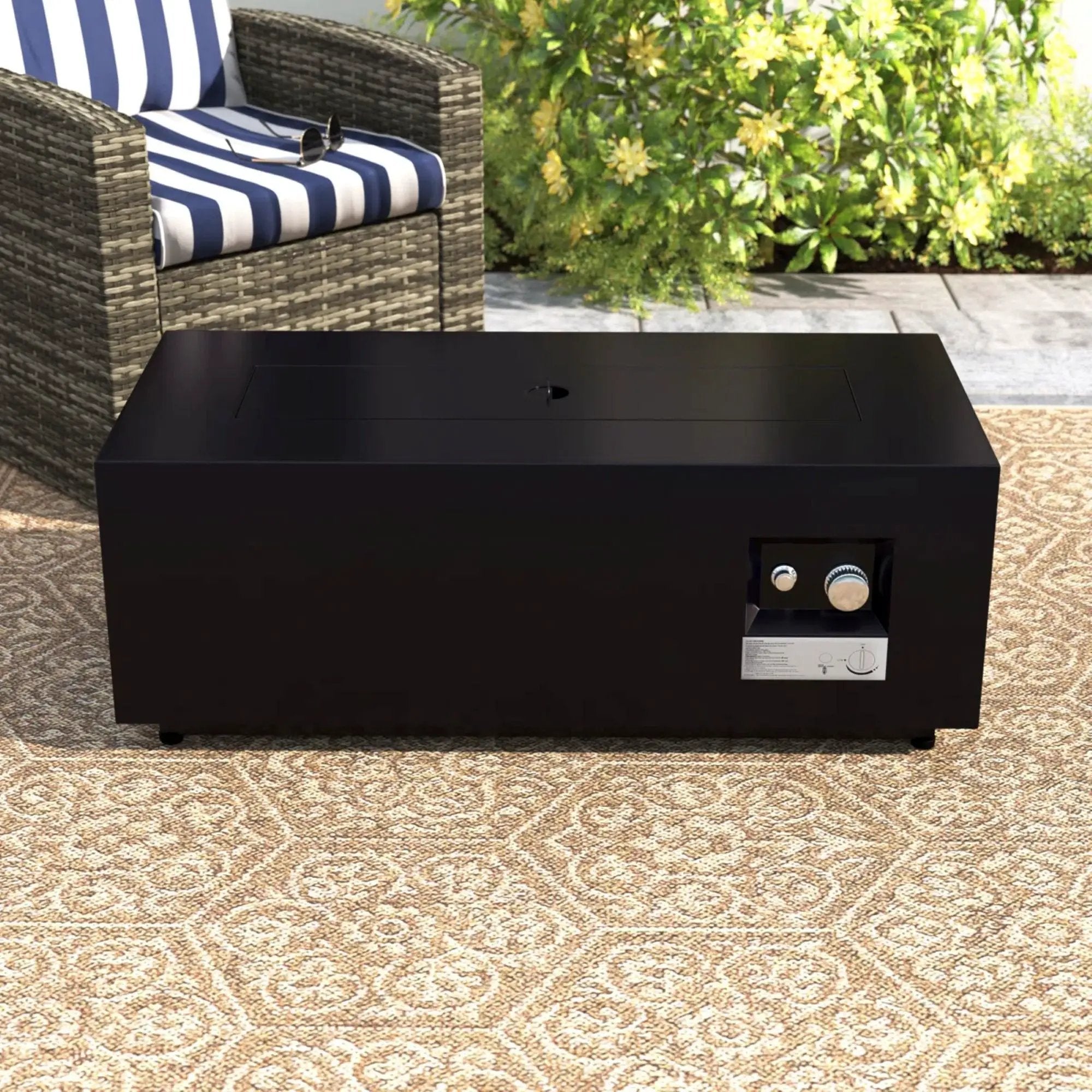 Modern Design Outdoor Fire Pit Table With Cover by Unique Piece Furniture