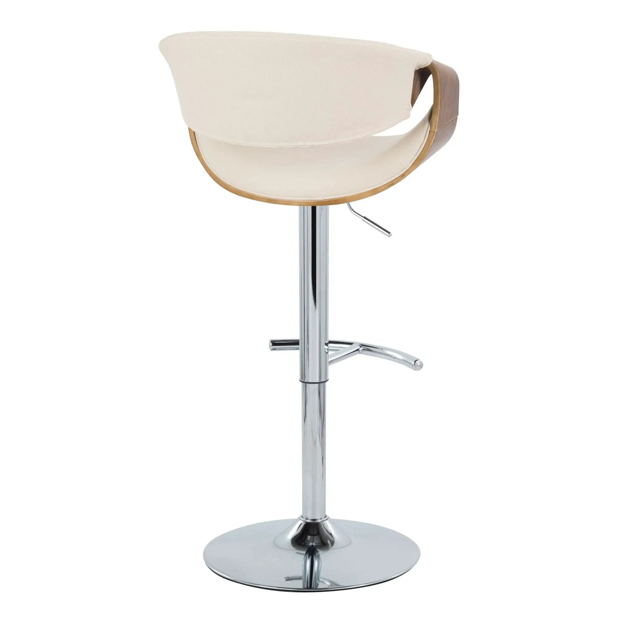 Curvo - Mid Century Modern Adjustable Barstool With Swivel With Rounded T Footrest (Set of 2) by Unique Piece Furniture