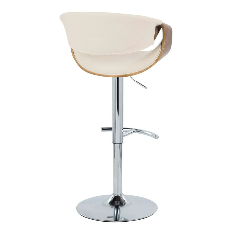 Curvo - Mid Century Modern Adjustable Barstool With Swivel With Rounded T Footrest (Set of 2) by Unique Piece Furniture